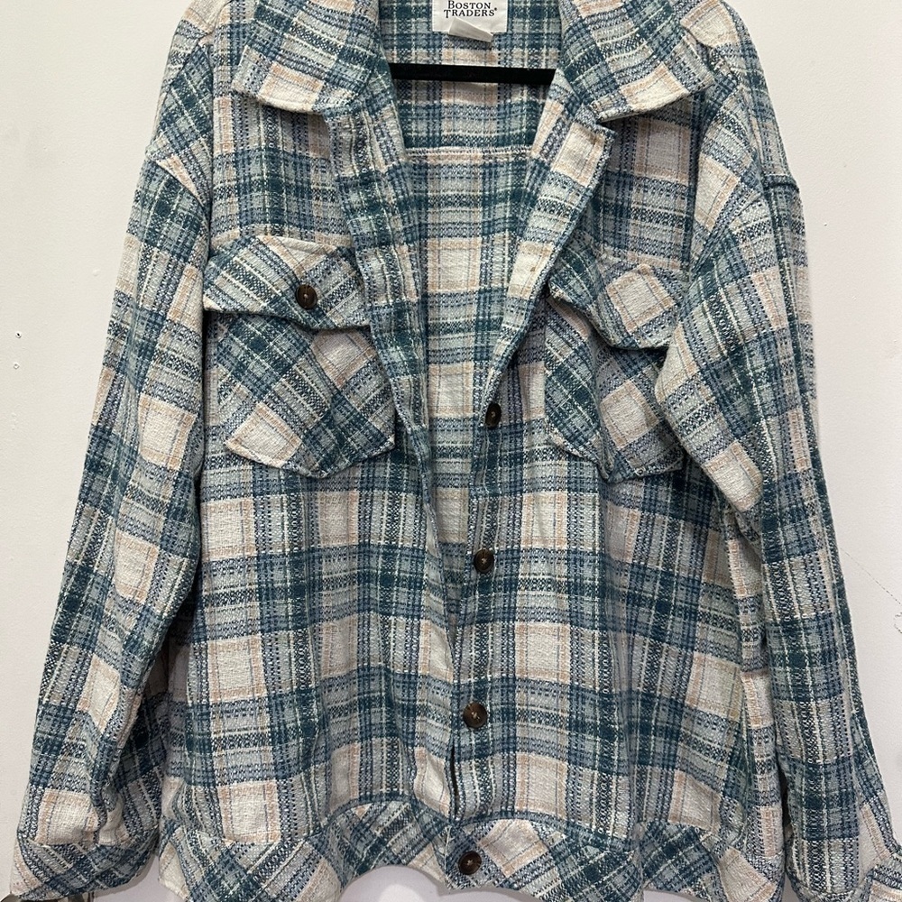 Boston Traders Women’s Shacket Buttoned Down Shirt Top Sz XL - Picture 3 of 9